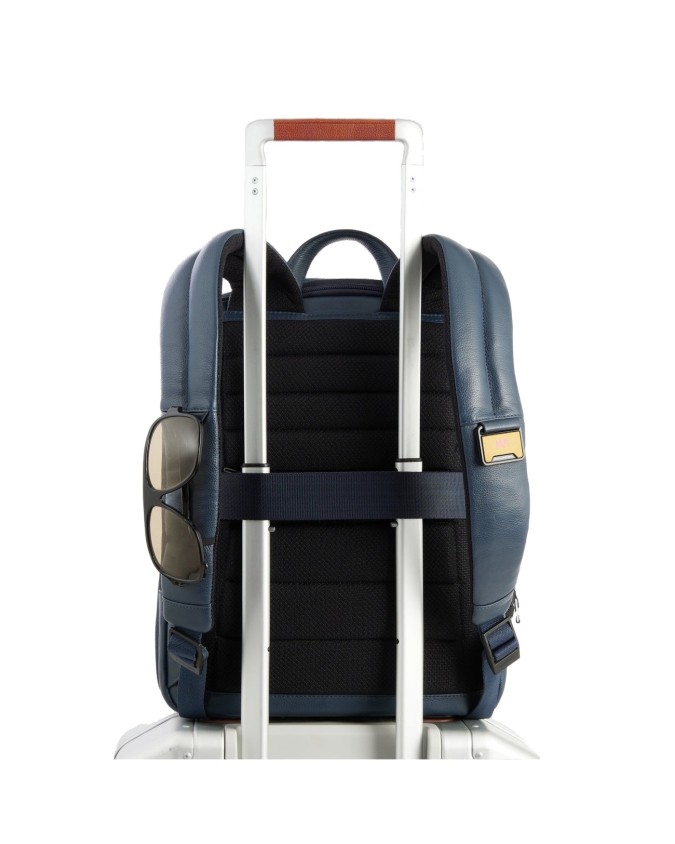 Piquadro - Zaino uomo espandibile in pelle porta pc 14"