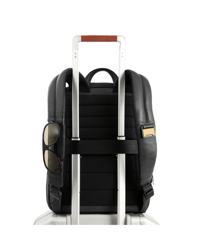 Piquadro - Zaino uomo espandibile in pelle porta pc 14"