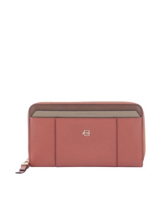 Piquadro - Portafoglio donna 4 soffietti con zip in pelle...