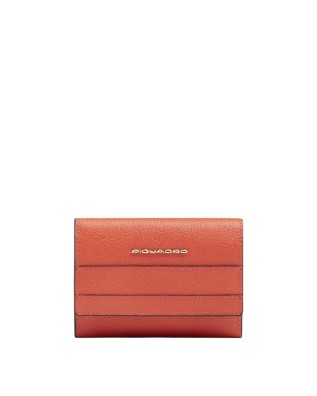  Piquadro - Portafoglio donna piccolo in pelle con patta RFID