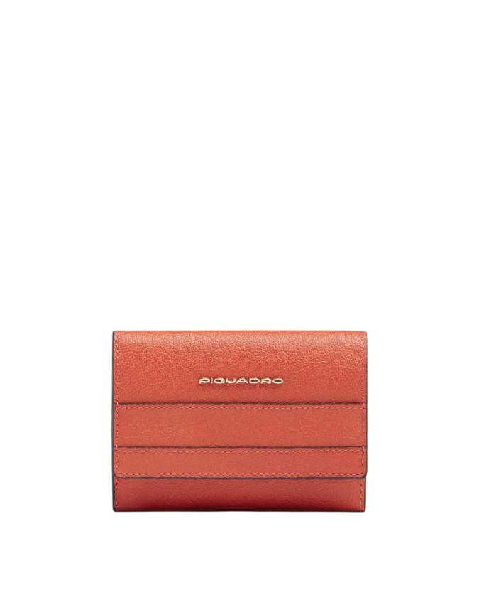  Piquadro - Portafoglio donna piccolo in pelle con patta RFID