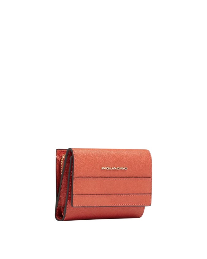  Piquadro - Portafoglio donna piccolo in pelle con patta RFID