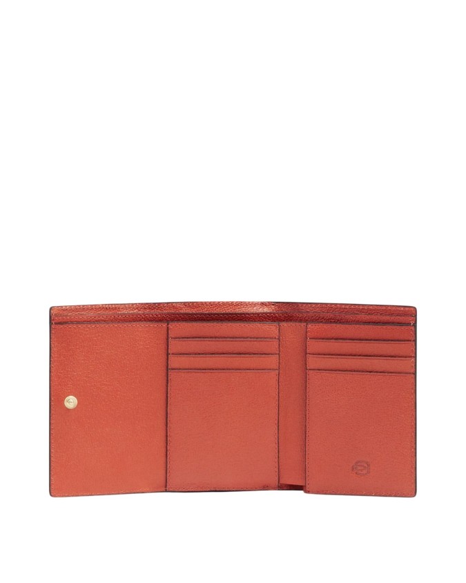  Piquadro - Portafoglio donna piccolo in pelle con patta RFID