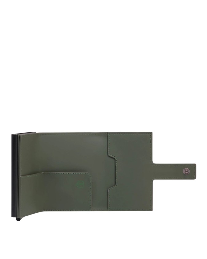 Piquadro - Portacarte uomo automatico in metallo e tessuto gommato Corner