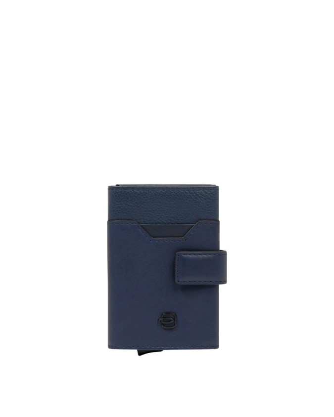 Piquadro - Portacarte uomo automatico in metallo e pelle protezione RFID AEL