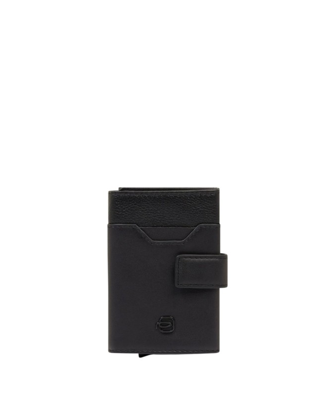 Piquadro - Portacarte uomo automatico in metallo e pelle protezione RFID AEL