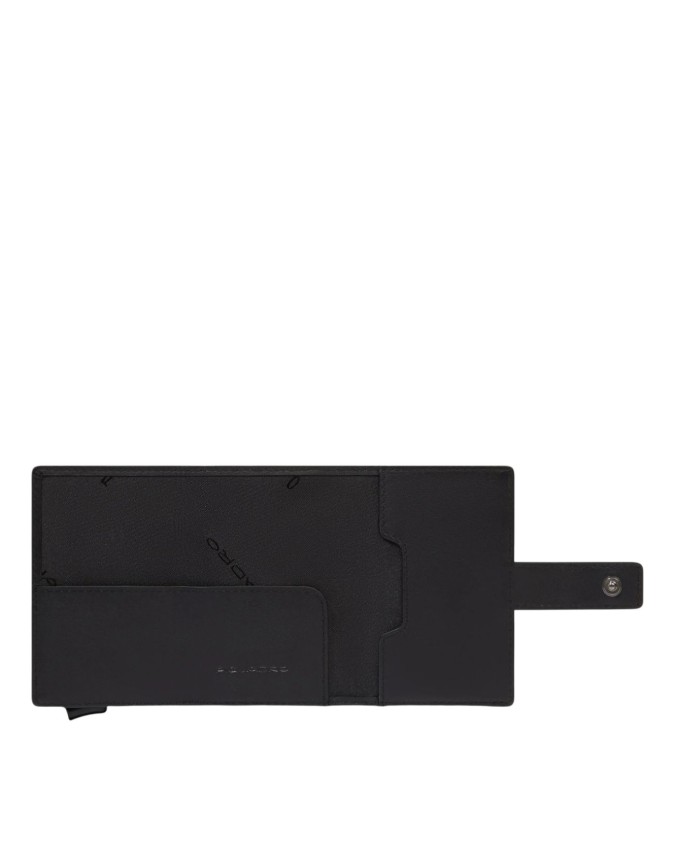 Piquadro - Portacarte uomo automatico in metallo e pelle protezione RFID AEL