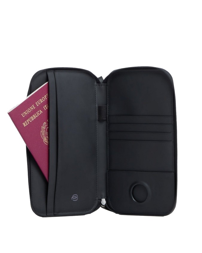 Piquadro - Porta passaporto in tessuto con zip Piquadro x Ducati