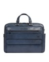 Piquadro - Leather briefcase with two handles, designed to hold a 14-inch laptop, with one compartment