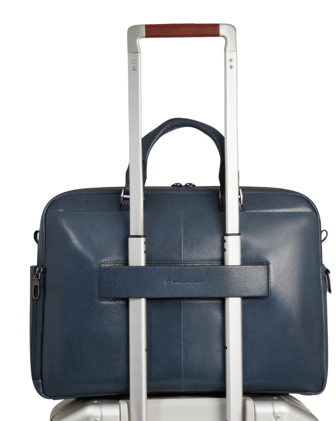 Piquadro - Leather briefcase with two...