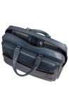 Piquadro - Leather briefcase with two handles, designed to hold a 14-inch laptop, with one compartment