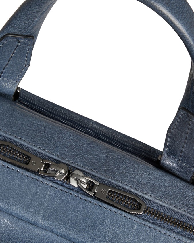 Piquadro - Leather briefcase with two...