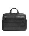 Piquadro - Leather briefcase with two handles, designed to hold a 14-inch laptop, with one compartment