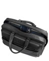 Piquadro - Leather briefcase with two handles, designed to hold a 14-inch laptop, with one compartment