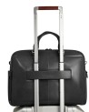 Piquadro - Leather briefcase with two handles, designed to hold a 14-inch laptop, with one compartment