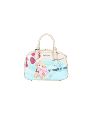  Braccialini - Borsa a mano bauletto in simil pelle stampa