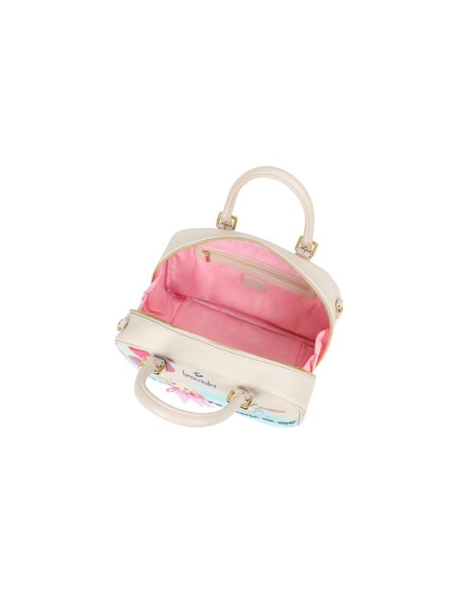 Braccialini - Borsa a mano bauletto in simil pelle stampa cagnolino Allround