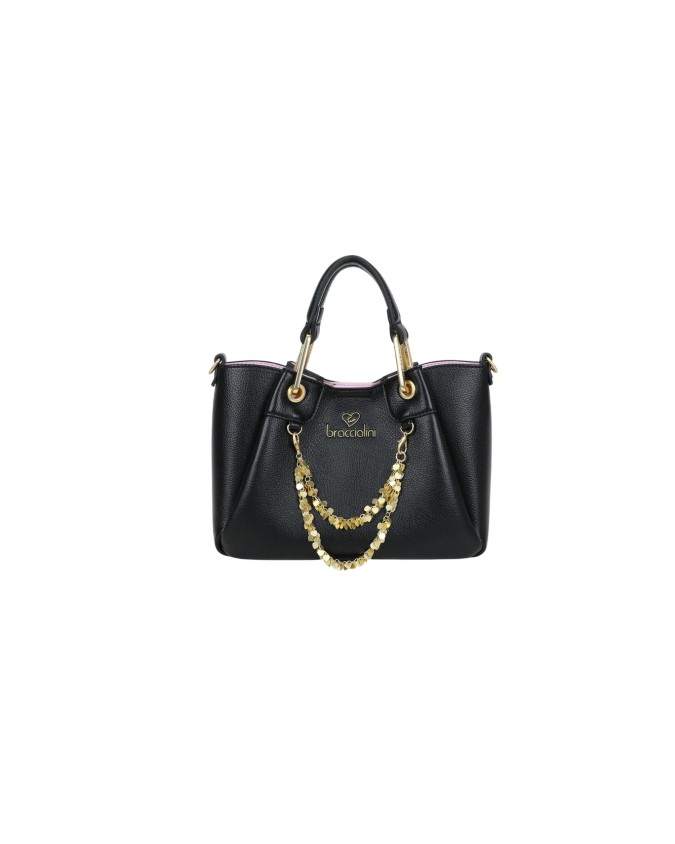 Braccialini - Borsa a mano in simil pelle con catena gioiello Amy