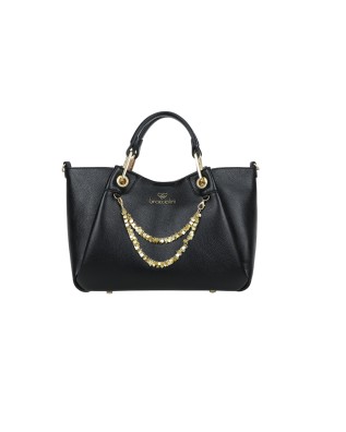 Braccialini - Borsa a mano media in simil pelle con catena gioiello Amy
