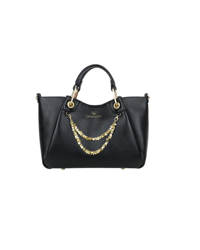 Braccialini - Borsa a mano media in simil pelle con catena gioiello Amy