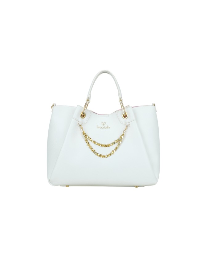 Braccialini - Borsa a mano grande in simil pelle con catena gioiello Amy