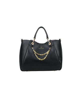 Braccialini - Borsa a mano grande in simil pelle con catena gioiello Amy