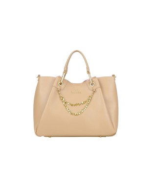 Braccialini - Borsa a mano grande in simil pelle con catena gioiello Amy
