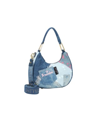  Braccialini - Borsa a spalla hobo in tessuto Amy Jeans 2