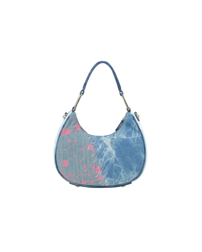Braccialini - Borsa a spalla hobo in tessuto Amy Jeans