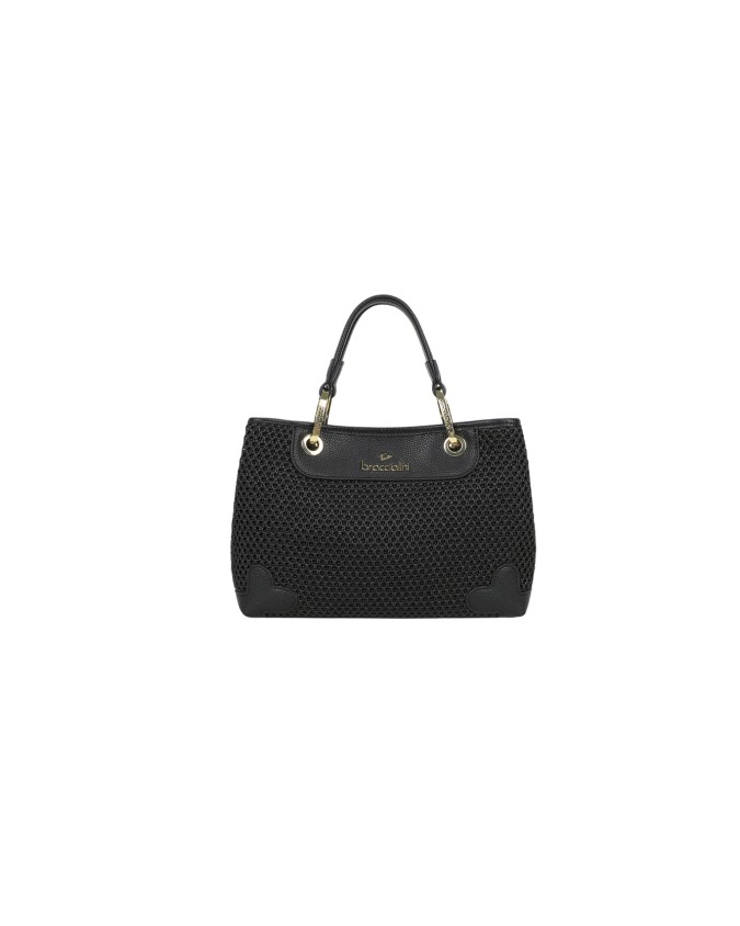 Braccialini - Borsa a mano media in tessuto tricot effetto paglia Beth Tricot