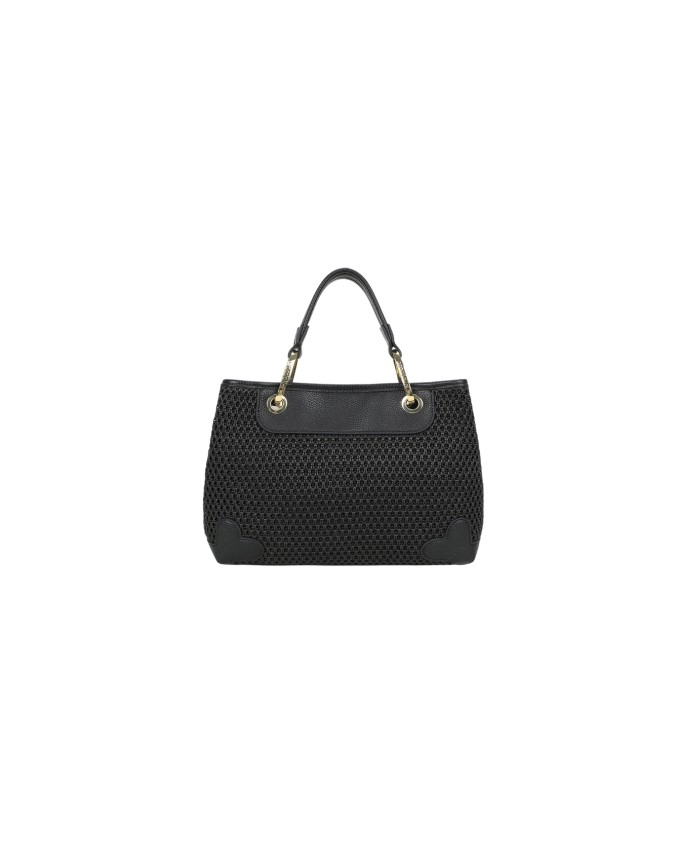 Braccialini - Borsa a mano media in tessuto tricot effetto paglia Beth Tricot