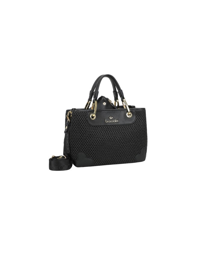 Braccialini - Borsa a mano media in tessuto tricot effetto paglia Beth Tricot