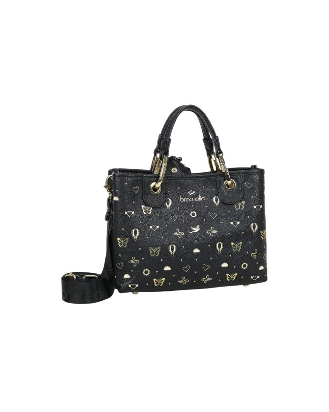 Braccialini - Borsa a mano con tracolla in simil pelle media Beth Strass