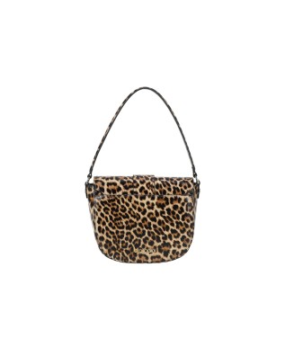  Braccialini - Borsa a spalla in pelle con stampa leopardata 2