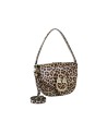 Braccialini - Borsa a spalla in pelle con stampa leopardata Baroque