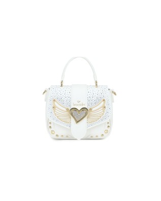  Braccialini - Borsa a mano in simil pelle con patta e borchie