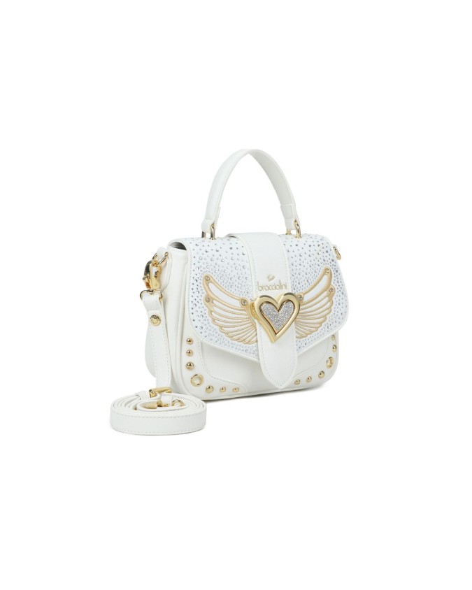 Braccialini - Borsa a mano in simil pelle con patta e borchie Rock