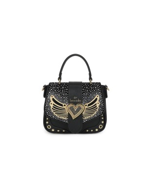 Braccialini - Borsa a mano in simil pelle con patta e borchie Rock