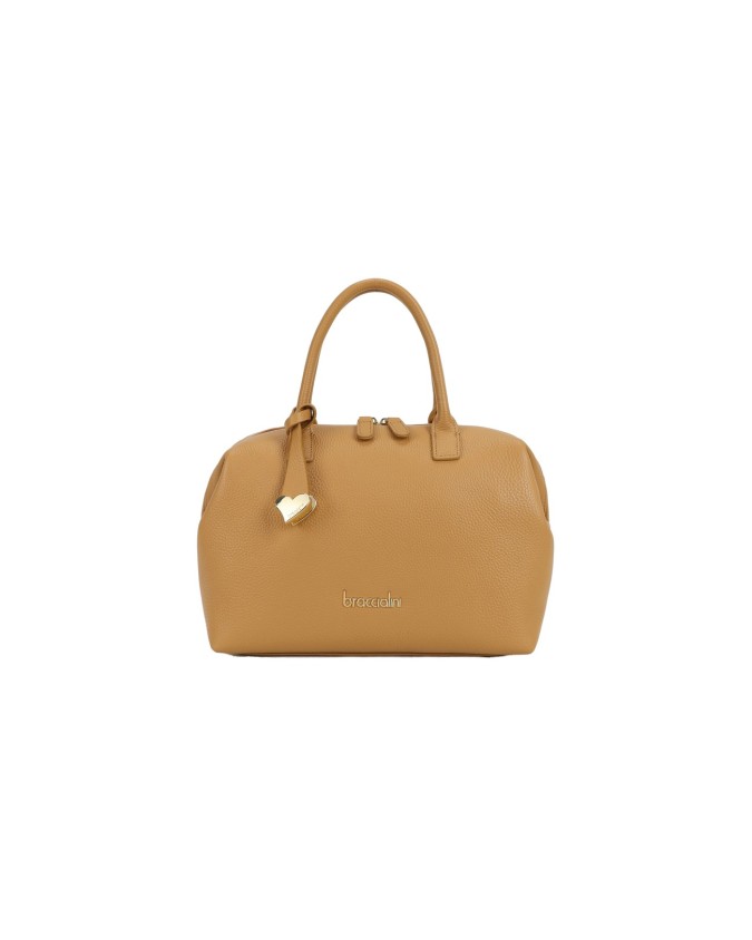 Braccialini - Bauletto in pelle con doppi manici e tracolla Michelle