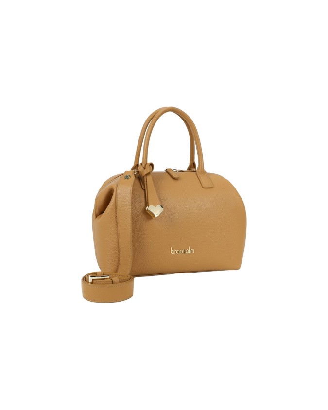 Braccialini - Bauletto in pelle con doppi manici e tracolla Michelle