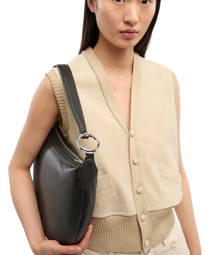 Trussardi - Small Whippet Hammered Leather Hobo Bag
