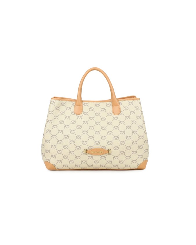 Braccialini - Borsa a mano grande in pelle con tracolla Monogram