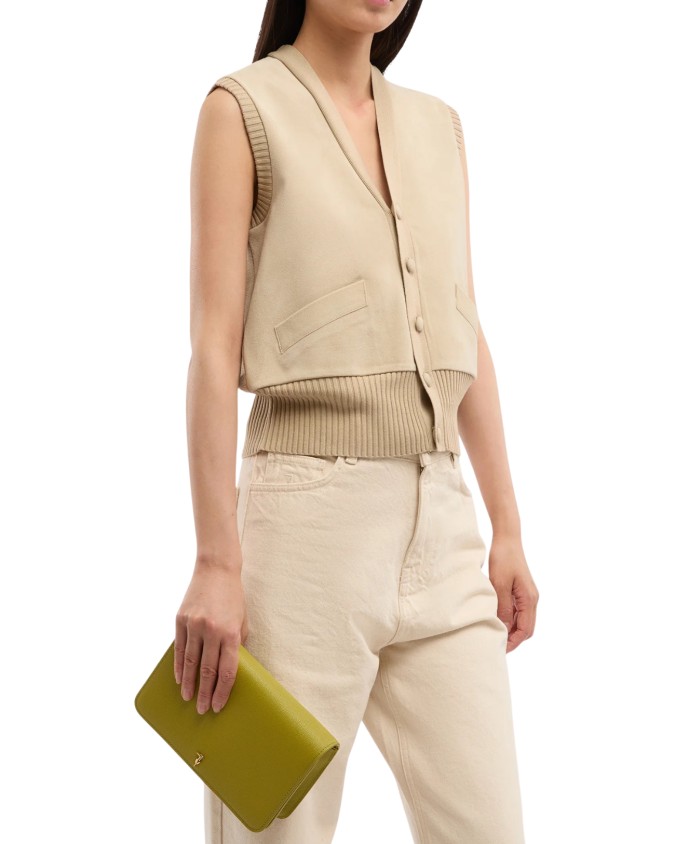 Trussardi - Cameo Leather Flap Shoulder Bag
