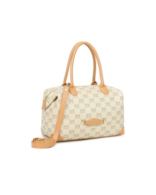  Braccialini - Borsa a mano bauletto in pelle stampata Monogram 2