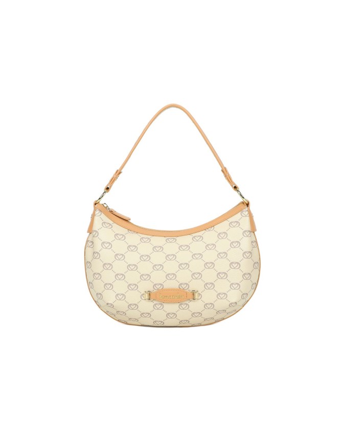 Braccialini - Borsa a spalla mezzaluna in pelle stampata Monogram