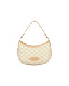 Braccialini - Borsa a spalla mezzaluna in pelle stampata Monogram