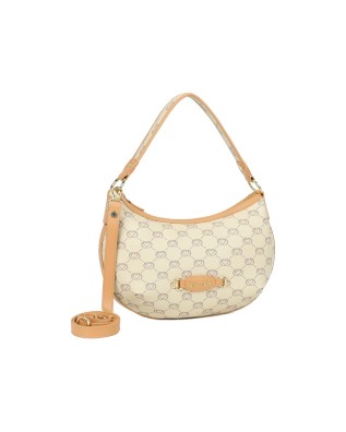 Braccialini - Borsa a spalla mezzaluna in pelle stampata 2