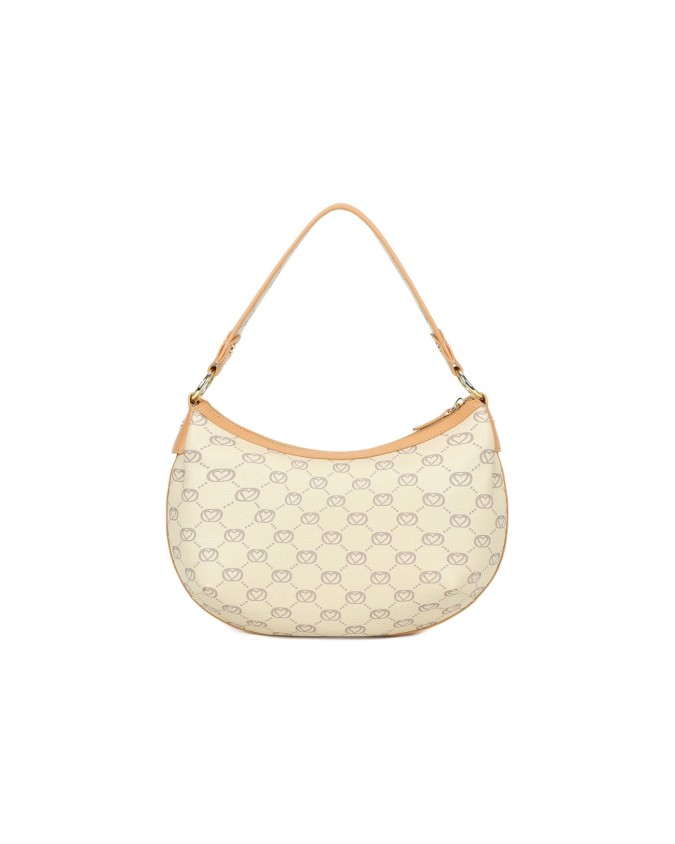 Braccialini - Borsa a spalla mezzaluna in pelle stampata Monogram
