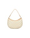 Braccialini - Borsa a spalla mezzaluna in pelle stampata Monogram