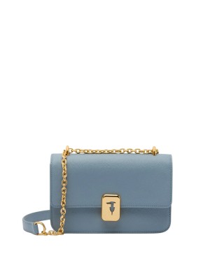  Trussardi - Borsa a Tracolla con Patta in Pelle Cameo Small